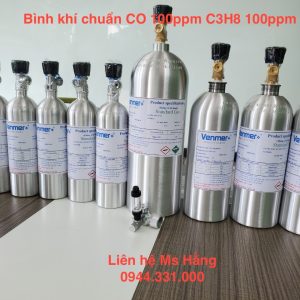 Bình khí chuẩn CO 100ppm C3H8 100ppm