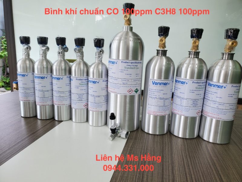 Bình khí chuẩn CO 100ppm C3H8 100ppm