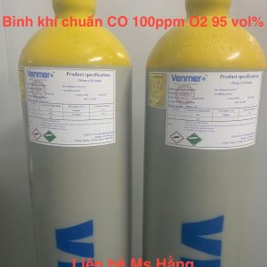 Bình khí chuẩn CO 100ppm O2 95 vol%