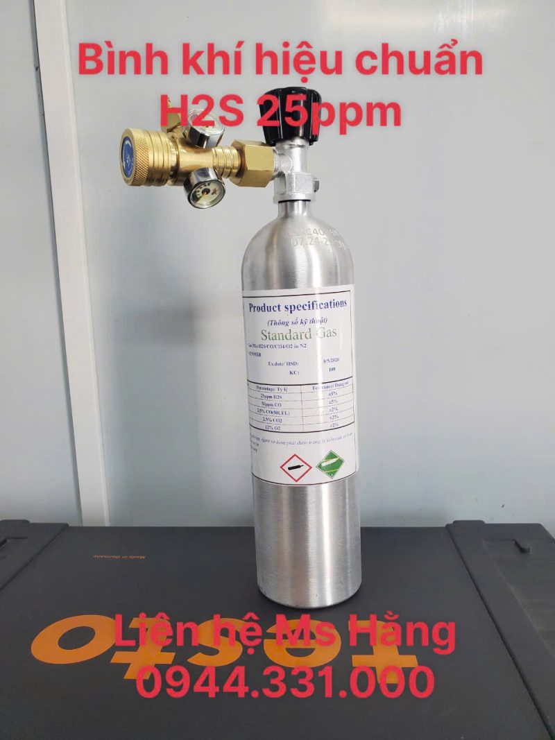 Bình khí hiệu chuẩn H2S 25ppm