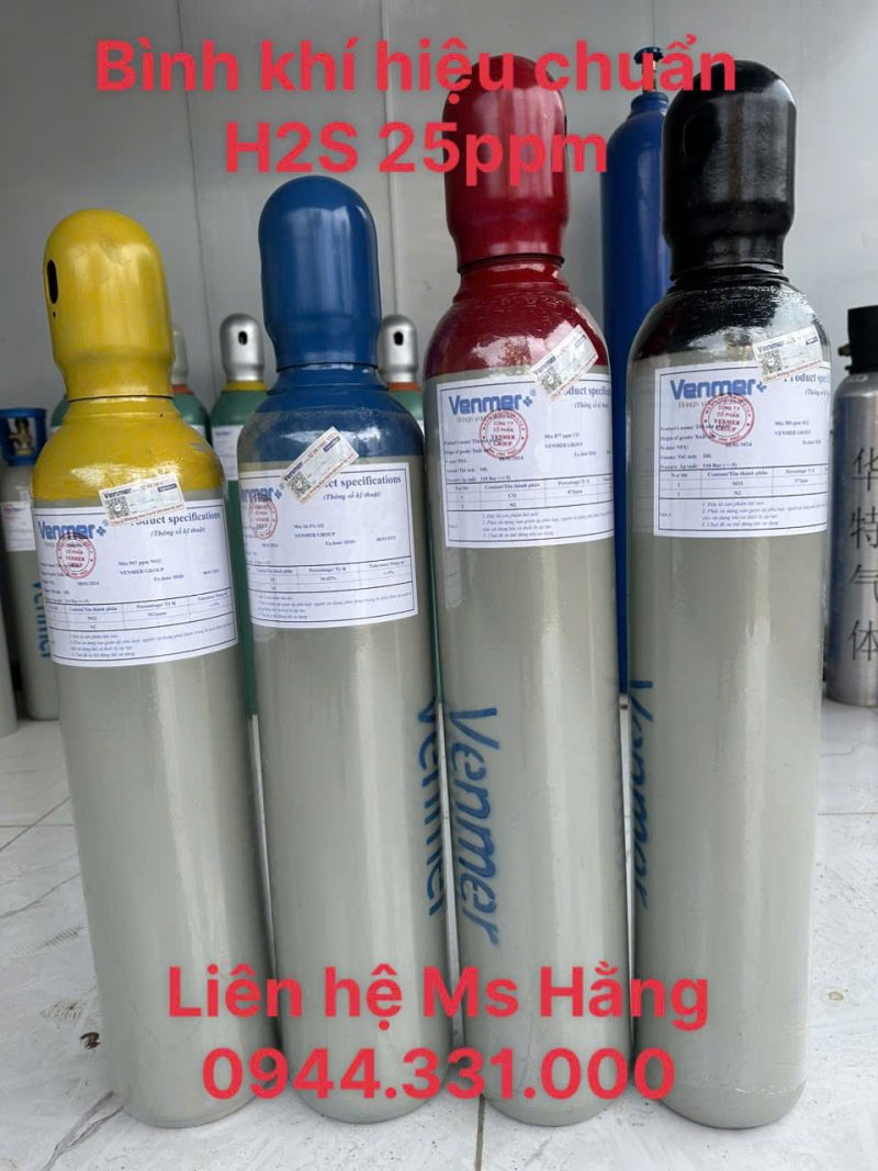 Bình khí hiệu chuẩn H2S 25ppm