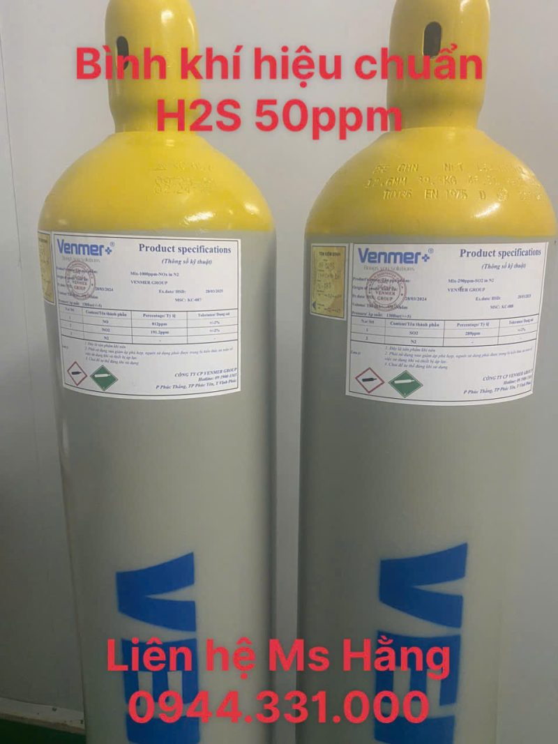 Bình khí hiệu chuẩn h2s 50ppm