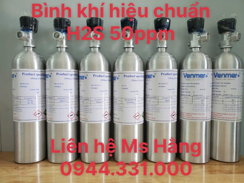 Bình khí hiệu chuẩn 50ppm h2s