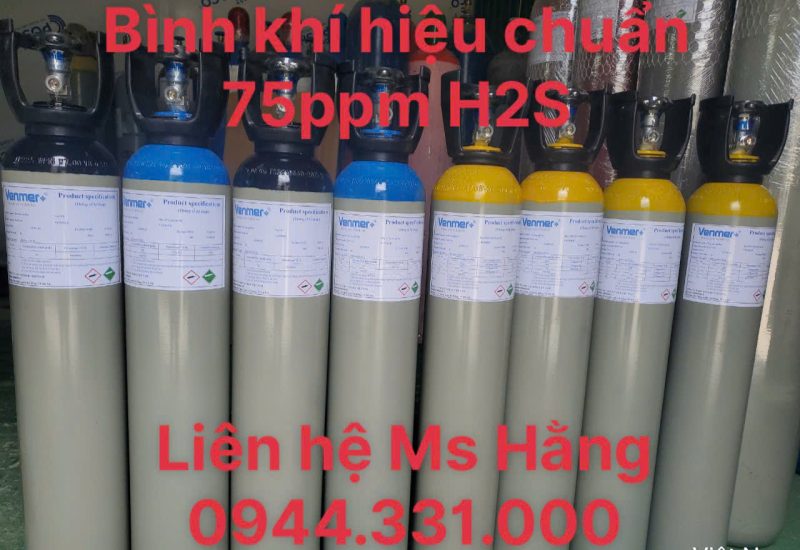 Bình khí hiệu chuẩn 75ppm H2S