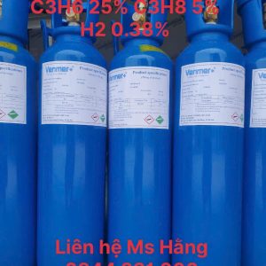 bình khí chuẩn C3H6 25% C3H8 5% H2 0,38%