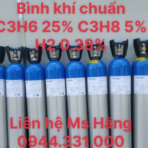 bình khí chuẩn C3H6 25% C3H8 5% H2 0,38%