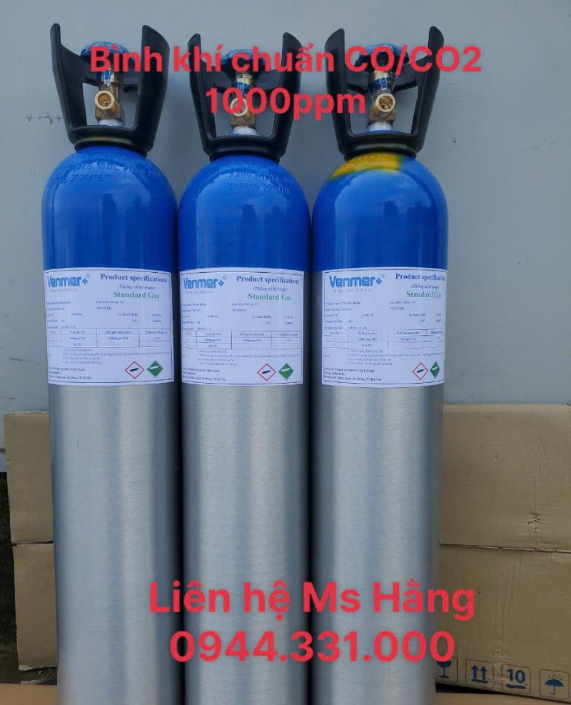 Bình khí chuẩn CO/CO2 1000ppm