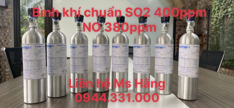 Bình khí chuẩn SO2 400ppm NO 380ppm