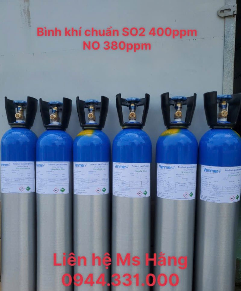 Bình khí chuẩn SO2 400ppm NO 380ppm