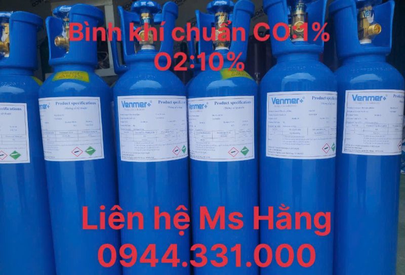 Bình khí chuẩn CO 1% O2 10%