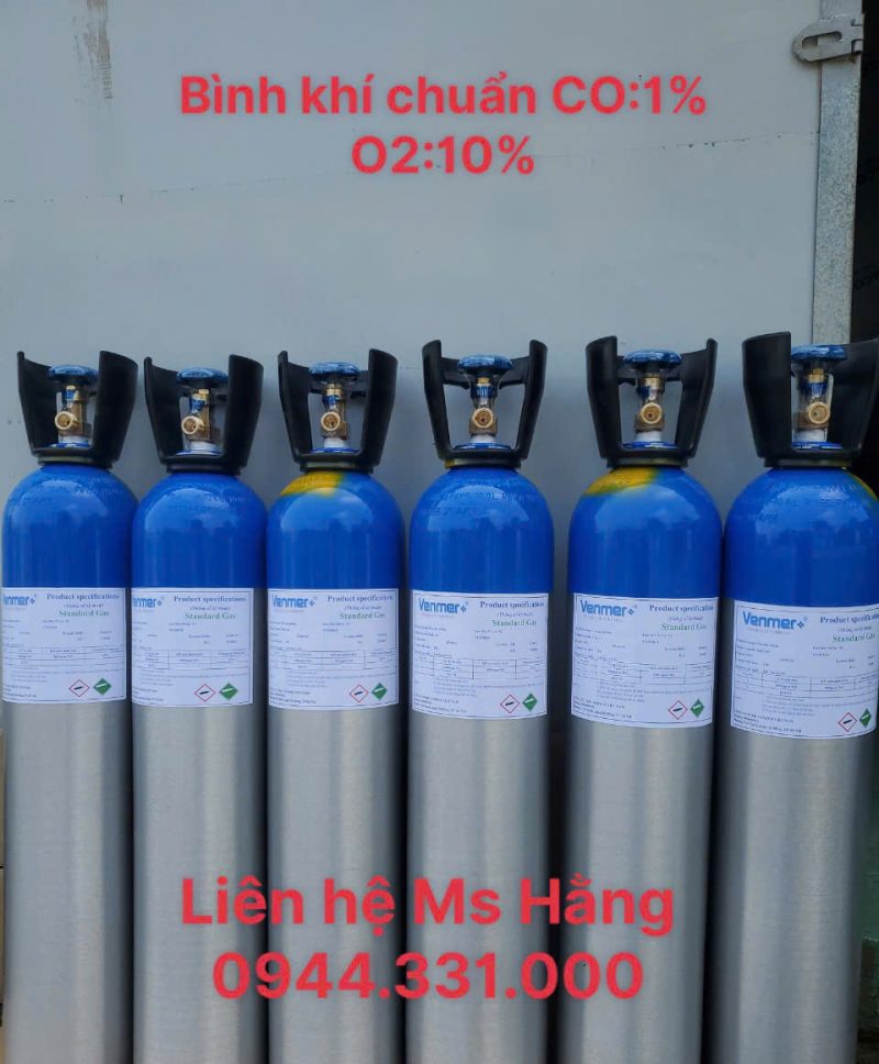 Bình khí chuẩn CO:1% O2:10%