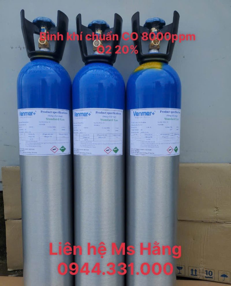 Bình khí chuẩn CO 8000ppm O2 20%