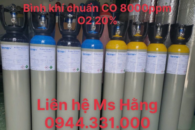 Bình khí chuẩn CH4 50ppm O2 20.9%