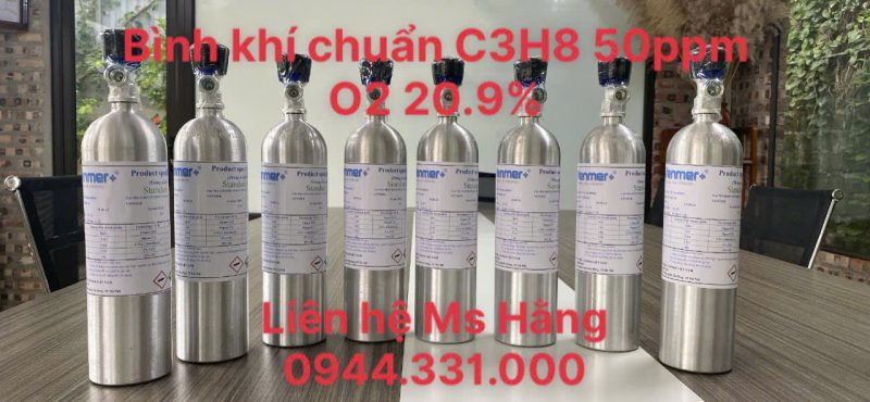 Bình khí chuẩn C3H8 50ppm O2 20.9%