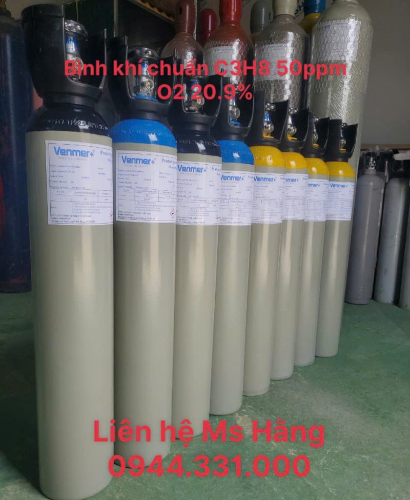 Bình khí chuẩn C3H8 50ppm O2 20.9%