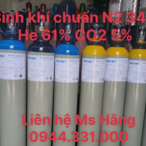 bình khí chuẩn N2 34% He 61% CO2 5%