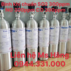 Bình khí chuẩn SO2 300ppm NO 300ppm CO 300ppm