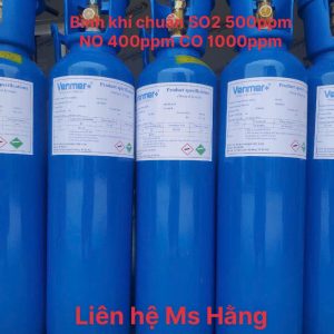 Bình khí chuẩn SO2 500ppm NO 400ppm CO 1000ppm