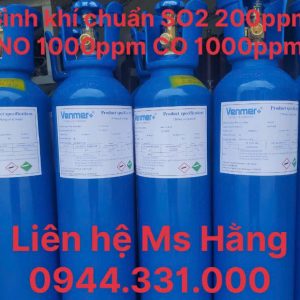 Bình khí chuẩn SO2 200ppm NO 1000ppm CO 1000ppm