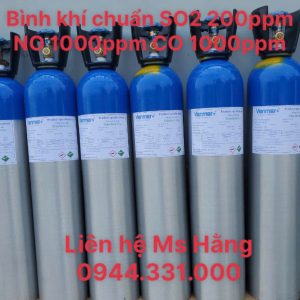 Bình khí chuẩn SO2 200ppm NO 1000ppm CO 1000ppm