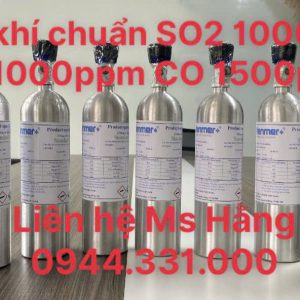 Bình khí chuẩn SO2 1000ppm NO 1000ppm CO 1500ppm