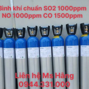 Bình khí chuẩn SO2 1000ppm NO 1000ppm CO 1500ppm