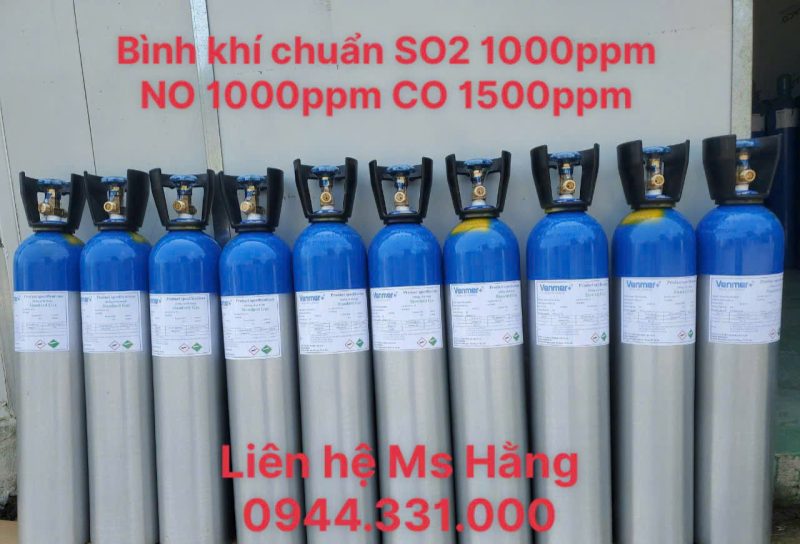 Bình khí chuẩn SO2 1000ppm NO 1000ppm CO 1500ppm