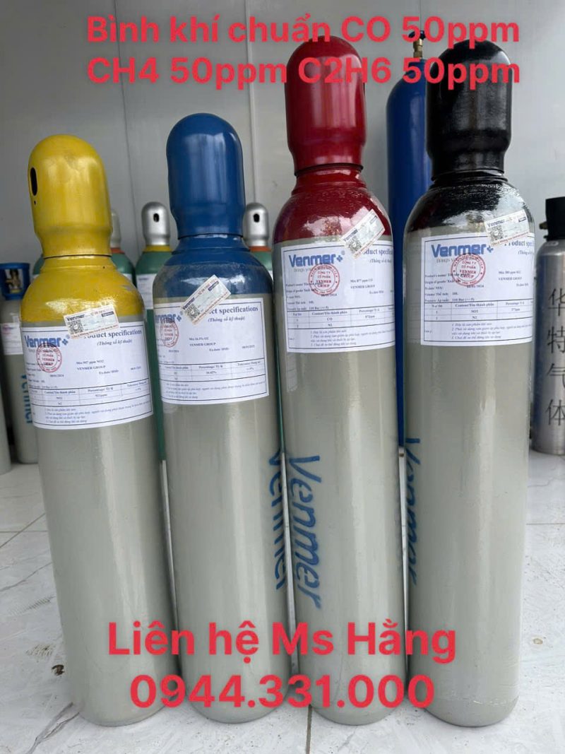 Bình khí chuẩn CO 50ppm CH4 50ppm C2H6 50ppm