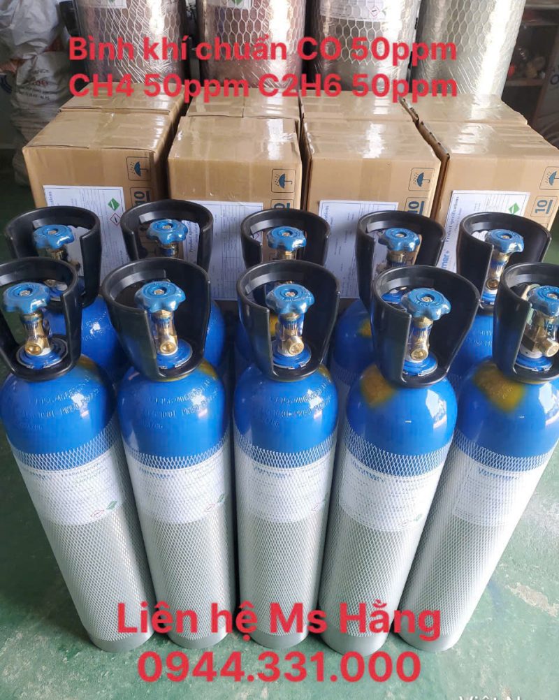 Bình khí chuẩn CO 50ppm CH4 50ppm C2H6 50ppm