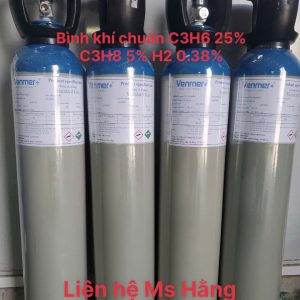 Bình khí chuẩn C3H6 25% C3H8 5% H2 0.38%