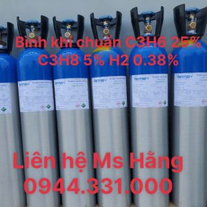 Bình khí chuẩn C3H6 25% C3H8 5% H2 0.38%