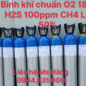 Bình khí chuẩn O2 18% H2S 100ppm CH4 LE 50%