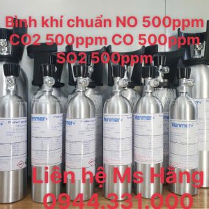 Bình khí chuẩn NO 500ppm CO2 500ppm CO 500ppm SO2 500ppm