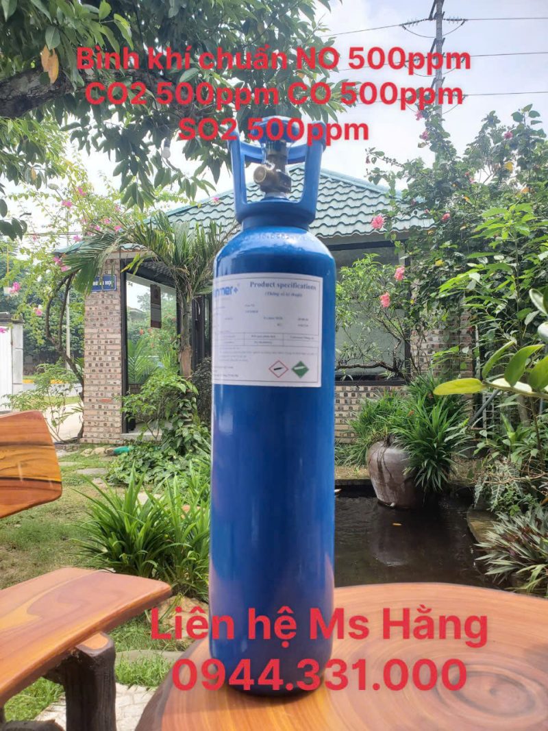 Bình khí chuẩn NO 500ppm CO2 500ppm CO 500ppm SO2 500ppm