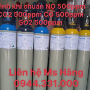 Bình khí chuẩn NO 500ppm CO2 500ppm CO 500ppm SO2 500ppm