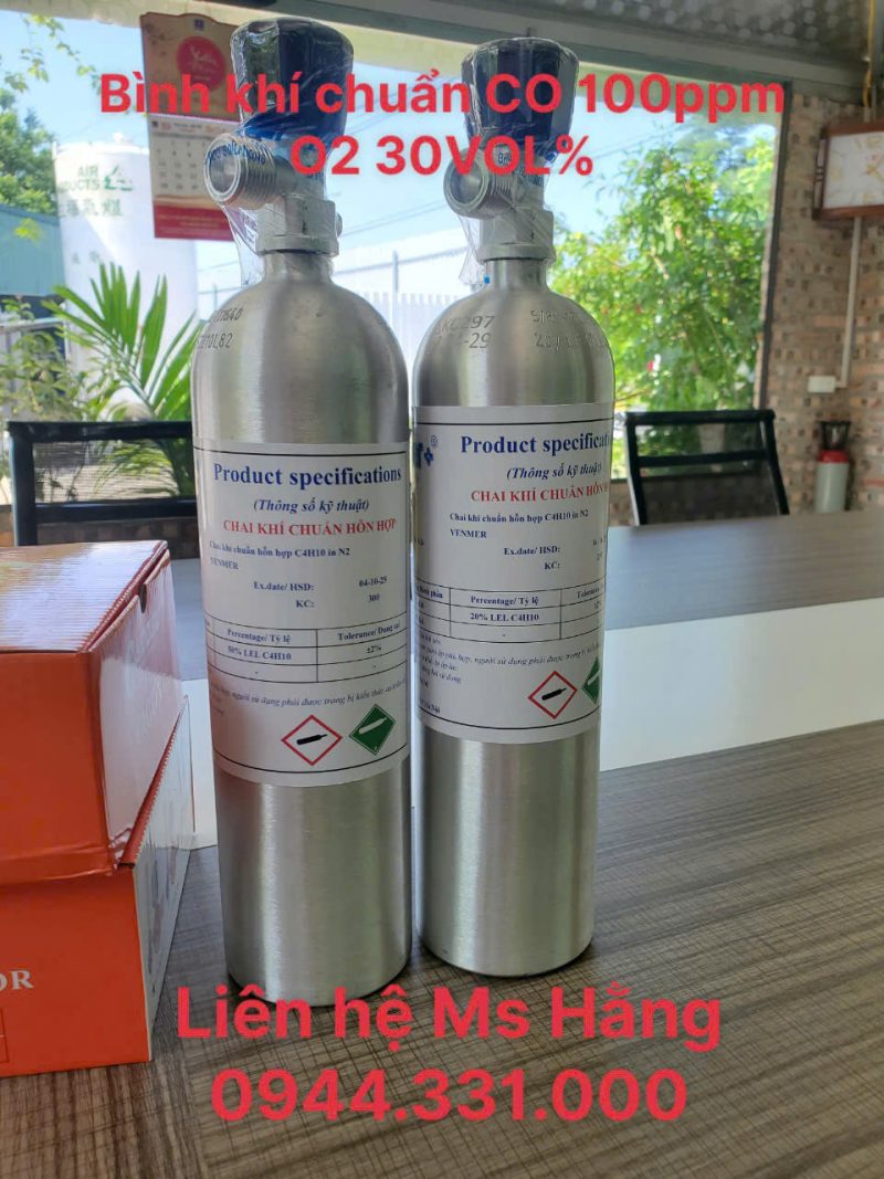 Bình khí chuẩn CO 100ppm O2 30 VOL%