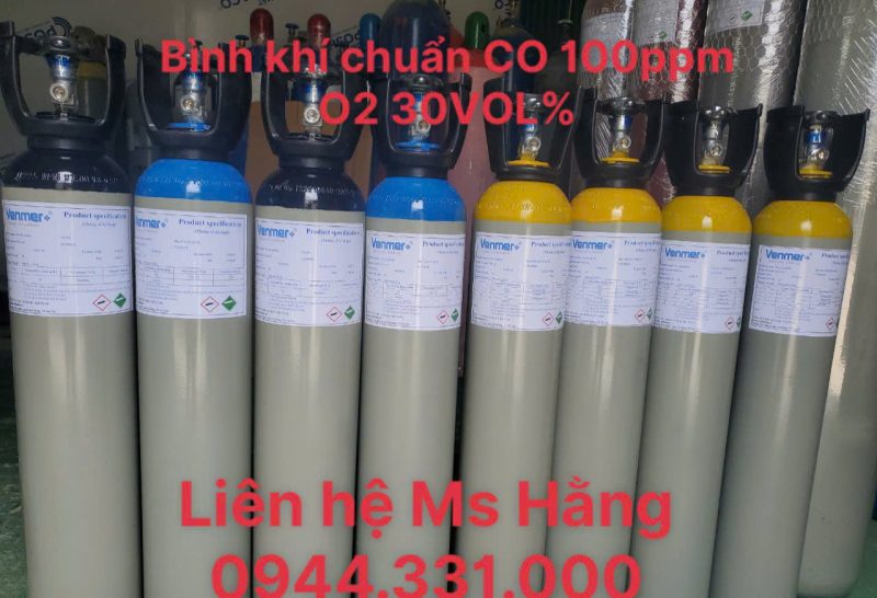 Bình khí chuẩn CO 100ppm O2 30 VOL%