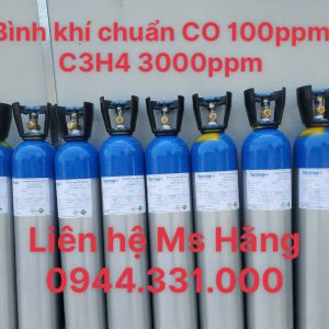 Bình khí chuẩn CO 100ppm C3H4 3000ppm