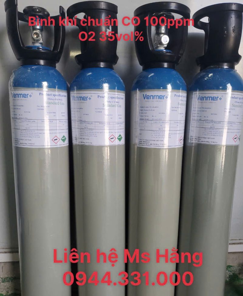 Bình khí chuẩn CO 100ppm O2 35VOL%