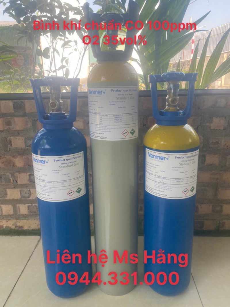 Bình khí chuẩn CO 100ppm O2 35VOL%