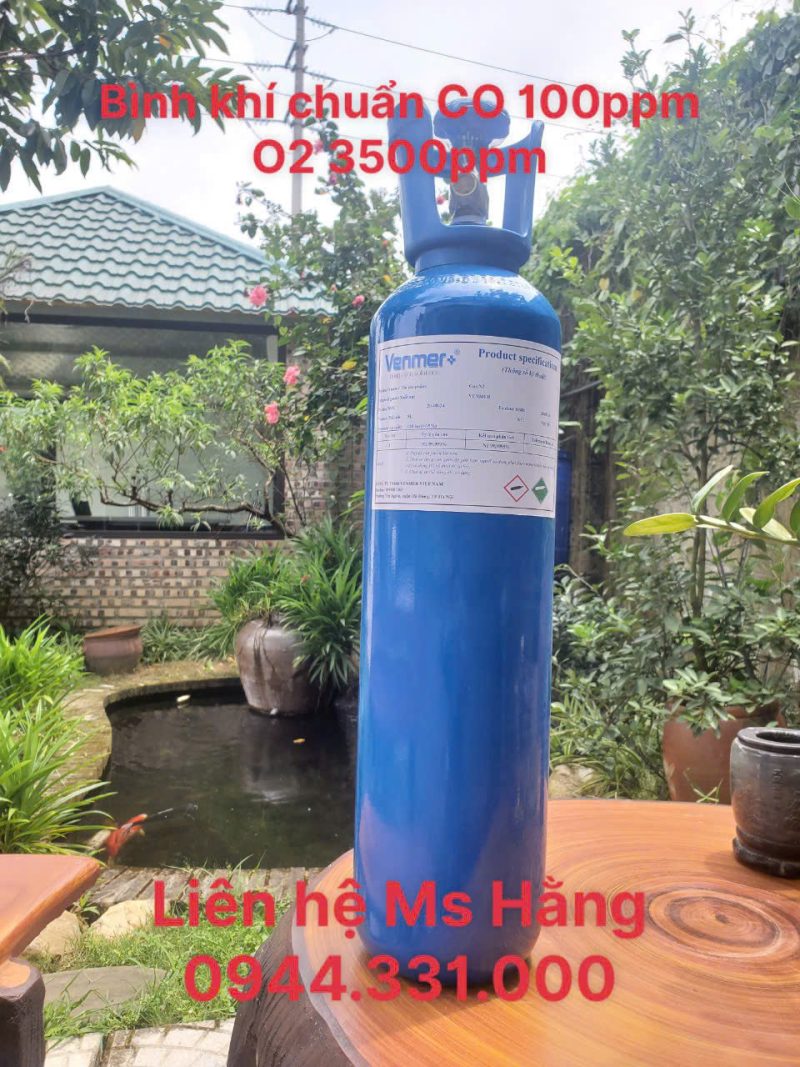 Bình khí chuẩn CO 100ppm O2 3500ppm