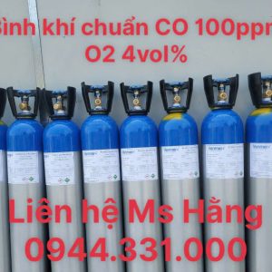 Bình khí chuẩn CO 100ppm O2 4vol%