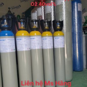 Bình khí chuẩn CO 100ppm O2 40vol%