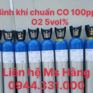 Bình khí chuẩn CO 100ppm O2 5vol%