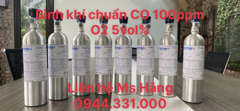 Bình khí chuẩn CO 100ppm O2 5vol%