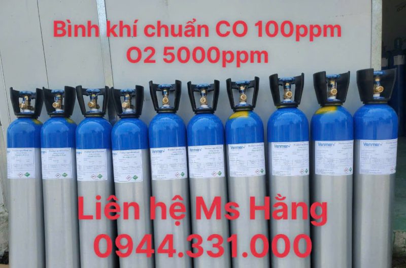 Bình khí chuẩn CO 100ppm O2 5000ppm