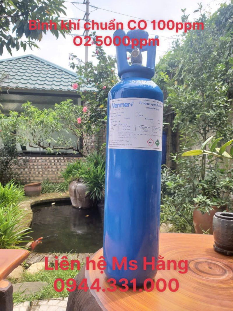 Bình khí chuẩn CO 100ppm O2 5000ppm