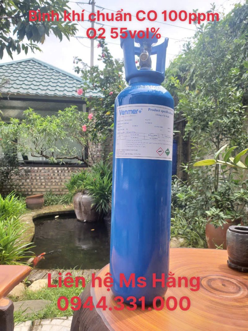 Bình khí chuẩn CO 100ppm O2 55vol%