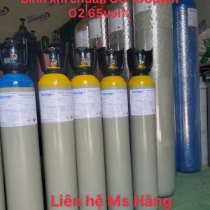 Bình khí chuẩn CO 100ppm O2 65vol%