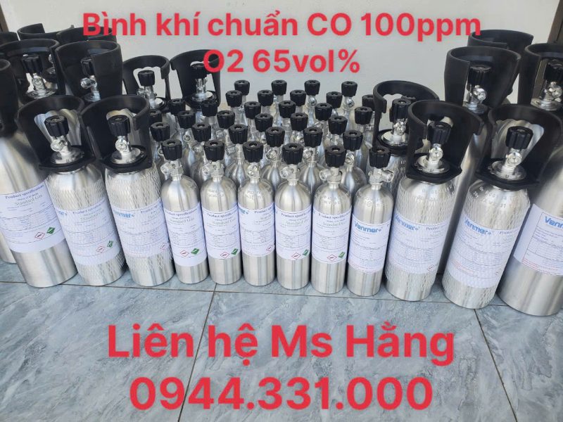 Bình khí chuẩn CO 100ppm O2 65vol%